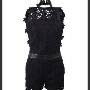 La Marque Makayla Leather and Lace Romper